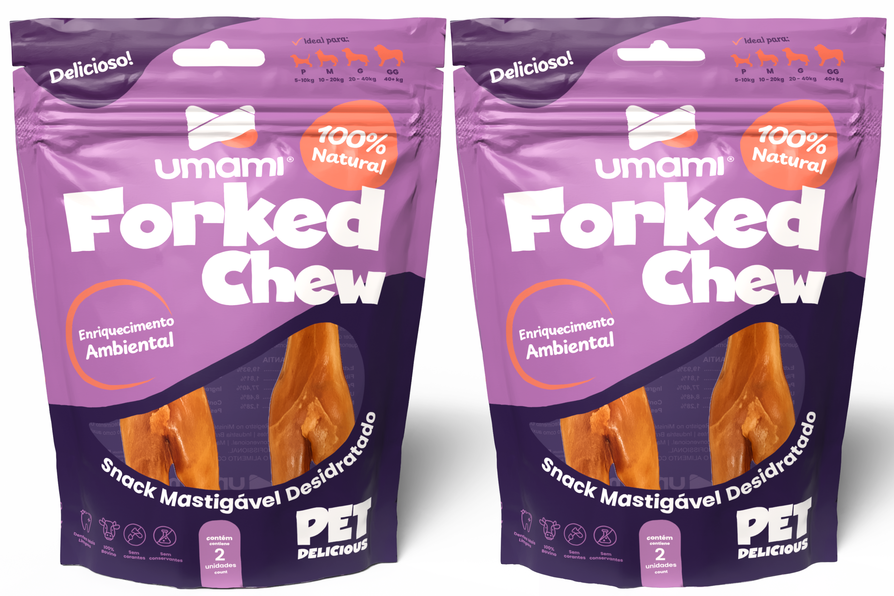 Umami | KIT x2 Umami | Forked Chew | 100% Natural | Textura Resistente | Sem Corantes e Conservantes | Contém 4 unidades