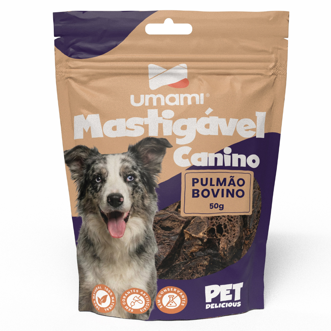 Embalagem Umami Pulmao Bovino Desidratado 50g