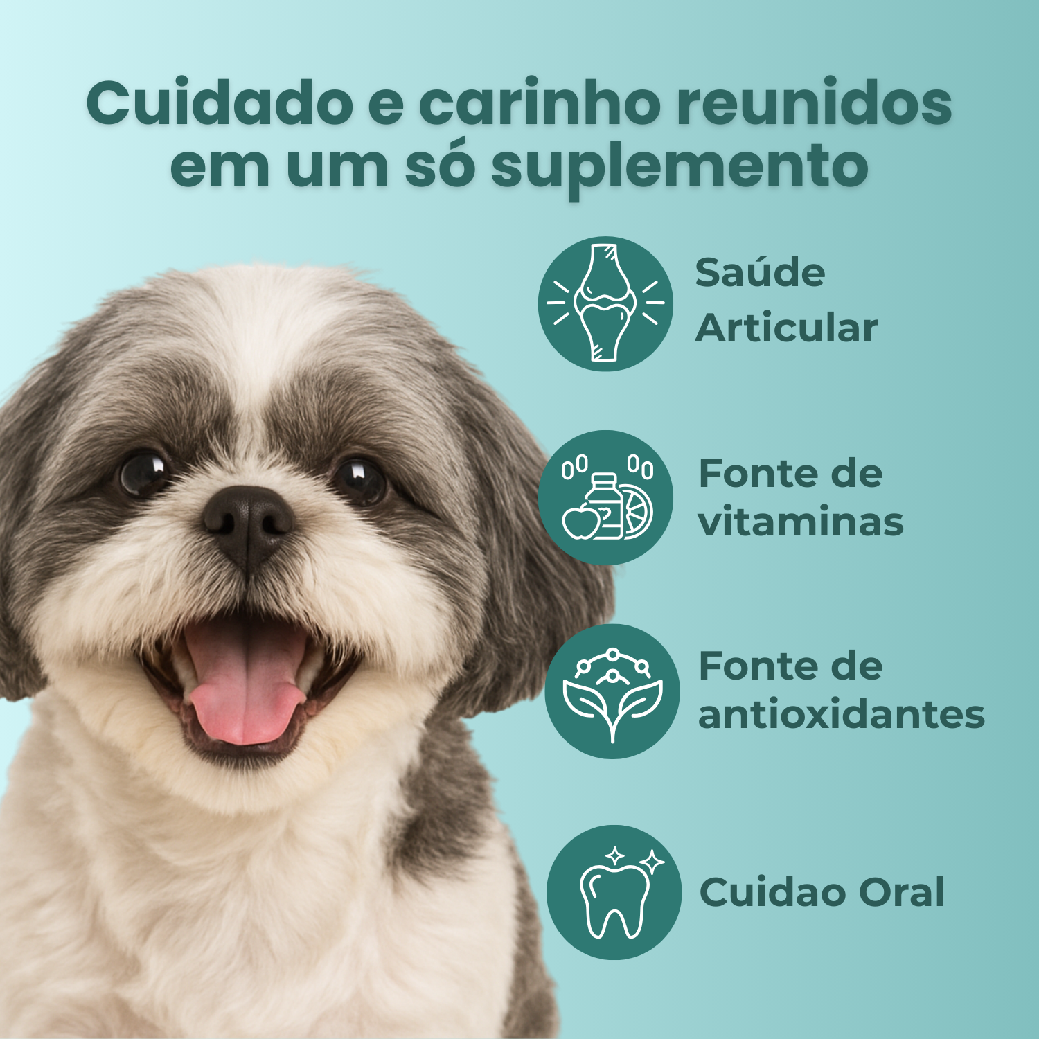 Umami | Suplemento Canino Mastigável | Fórmula Específica - Shih-Tzu | 240g | Sabor Carne