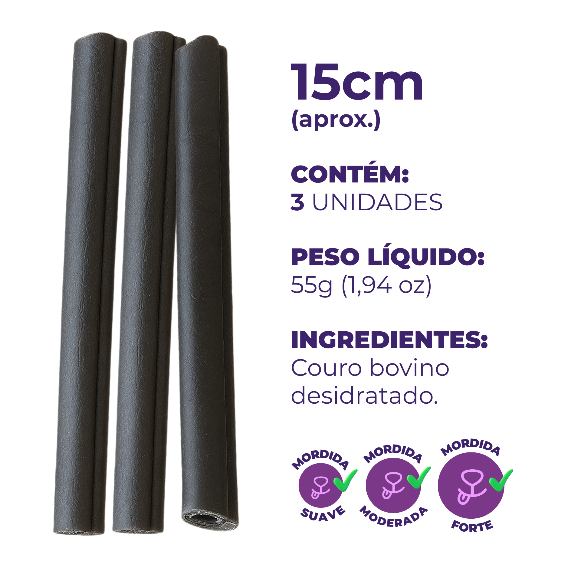 Umami | KIT x2 Collagen Stick | 100% Bovino | 100% Natural | Enriquecimento Ambiental | Contém 4 unidades