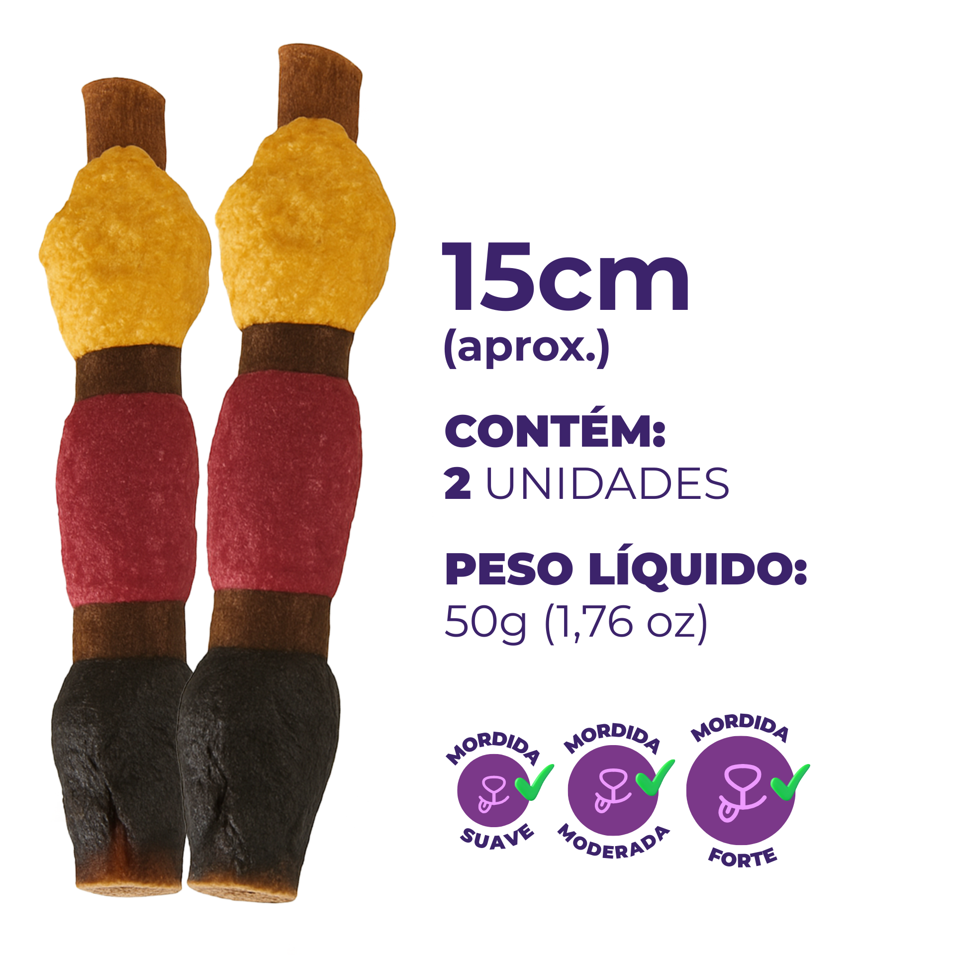 Umami | Kebab Stick | Couro Bovino Natural | Crocante e Saboroso | Enriquecimento Ambiental | Contém 2 unidades 