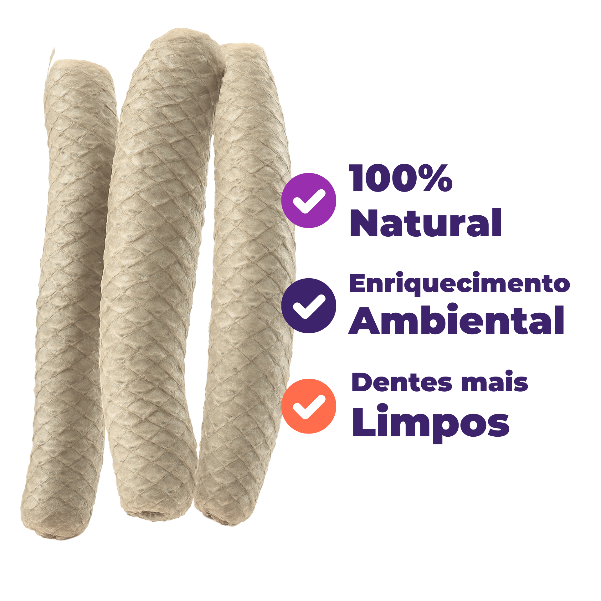 Umami | Kit x2 Omega Stick | Pele de Tilápia Natural | 100% Natural | Enriquecimento Ambiental | Contém 6 unidades