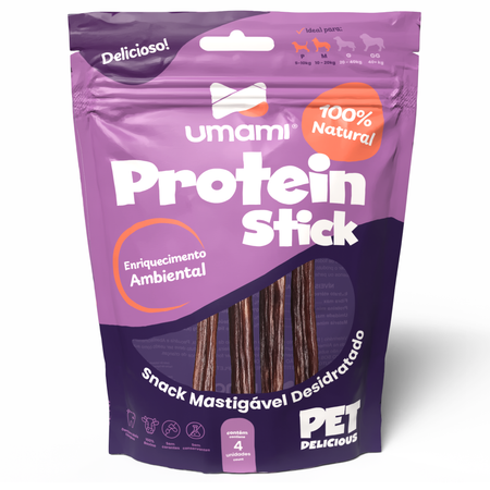Embalagem Umami Protein Stick vergalho bovino 4 sticks