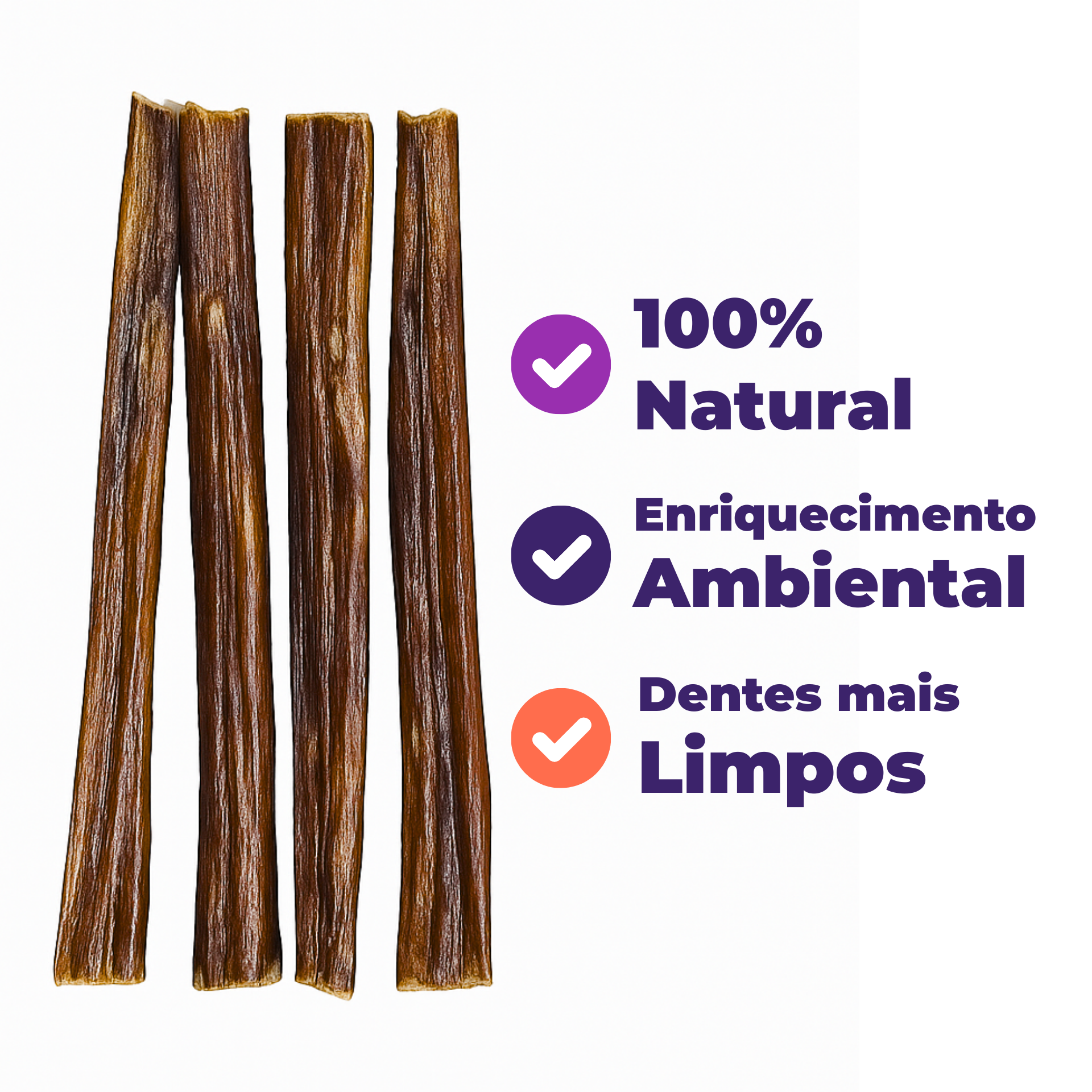 Umami | Kit x2 Protein Stick | 100% Bovino Natural | Sem Corantes e Sem Conservantes | Enriquecimento Ambiental | Contém 8 unidades