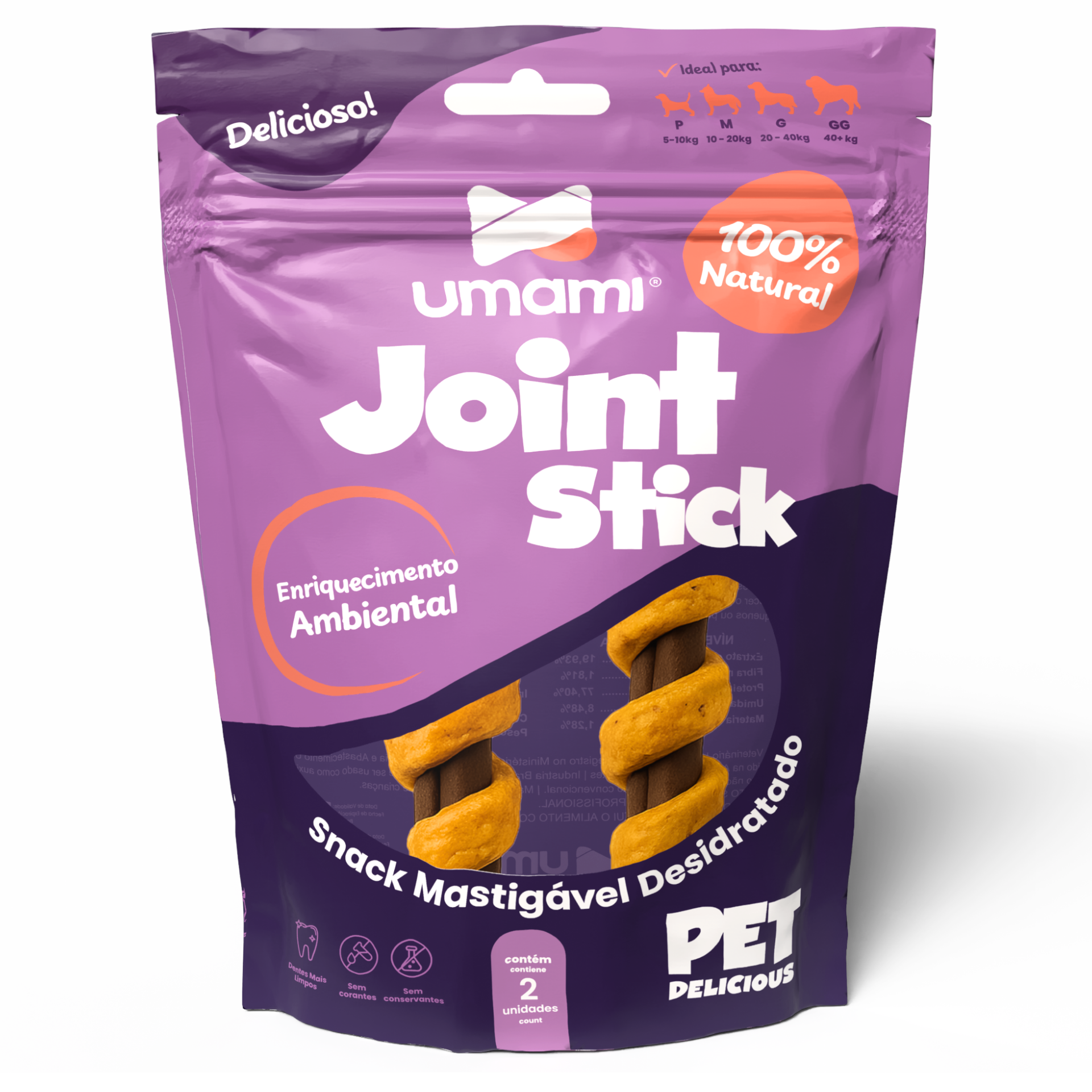 Umami | Joint Stick | 100% Natural | Sem Corantes e Conservantes | Enriquecimento Ambiental | Contém 2 unidades 