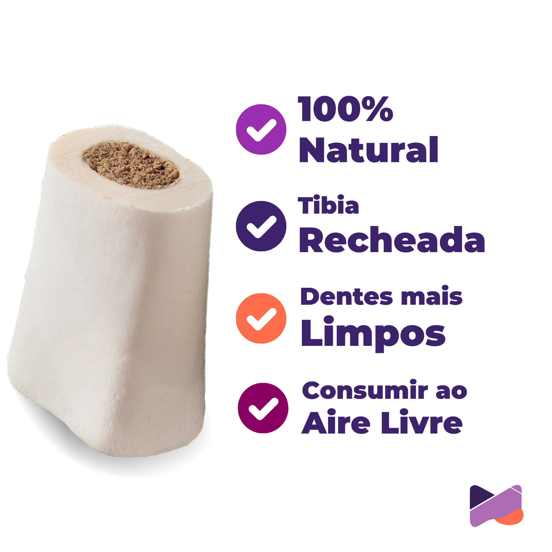 Umami | Kit x2 Condro Bone | Tíbia Recheada Natural | 100% Natural | Ideal ao Ar Livre | Contém 2 unidades