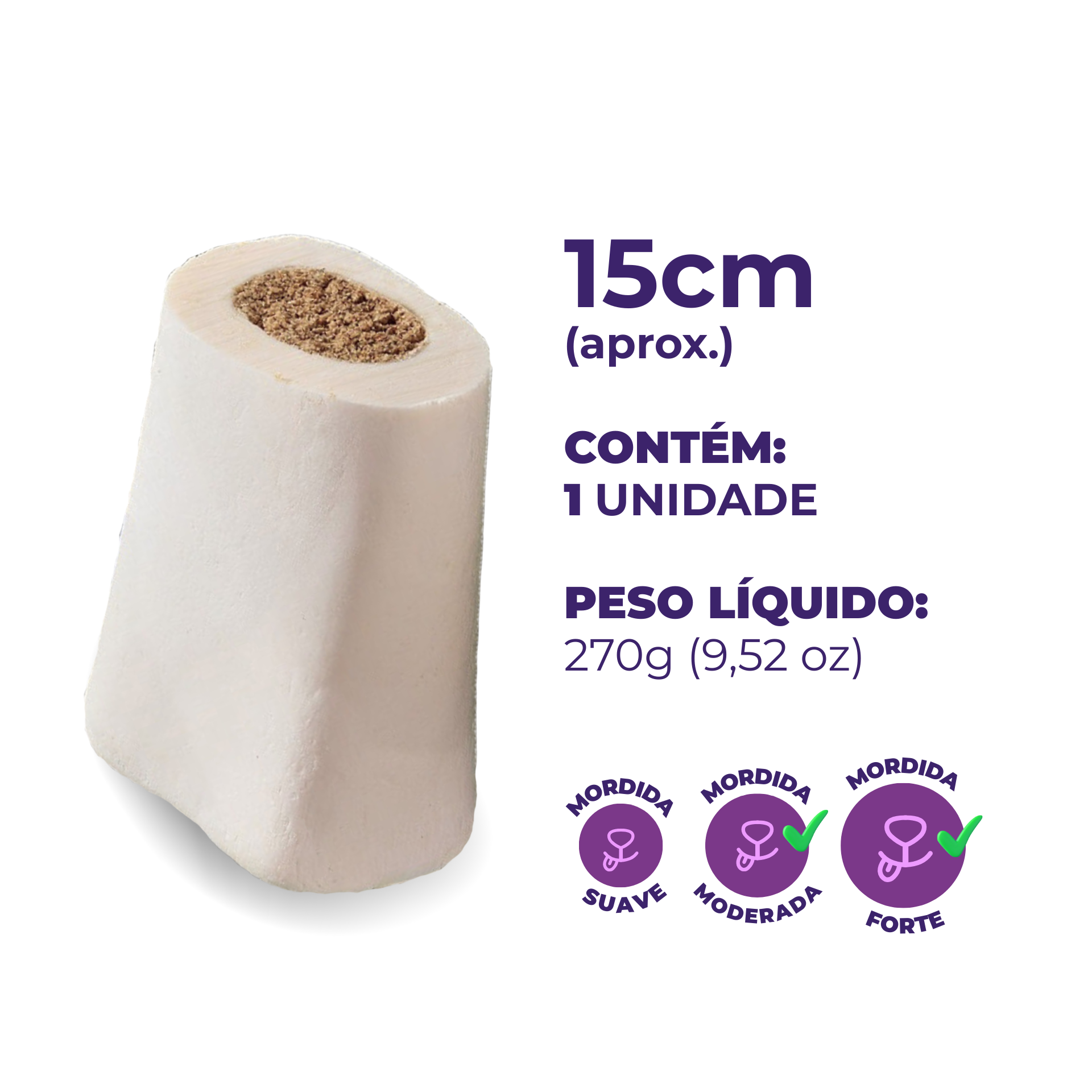 Umami | Condro Bone | Tíbia Recheada Natural | 100% Natural | Ideal ao Ar Livre | Contém 1 unidade