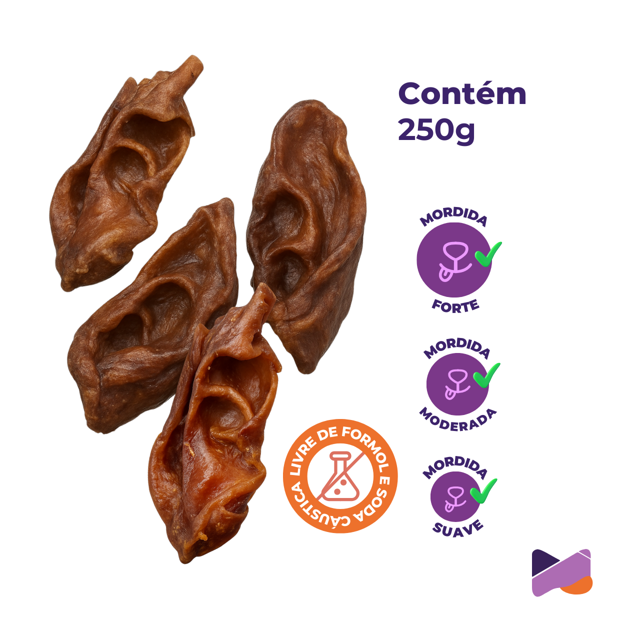 Umami | Piggy Crunch | Orelhas Suínas em Tiras | 100% Natural e Sem Formol | Crocante e Delicioso | Contém 250g