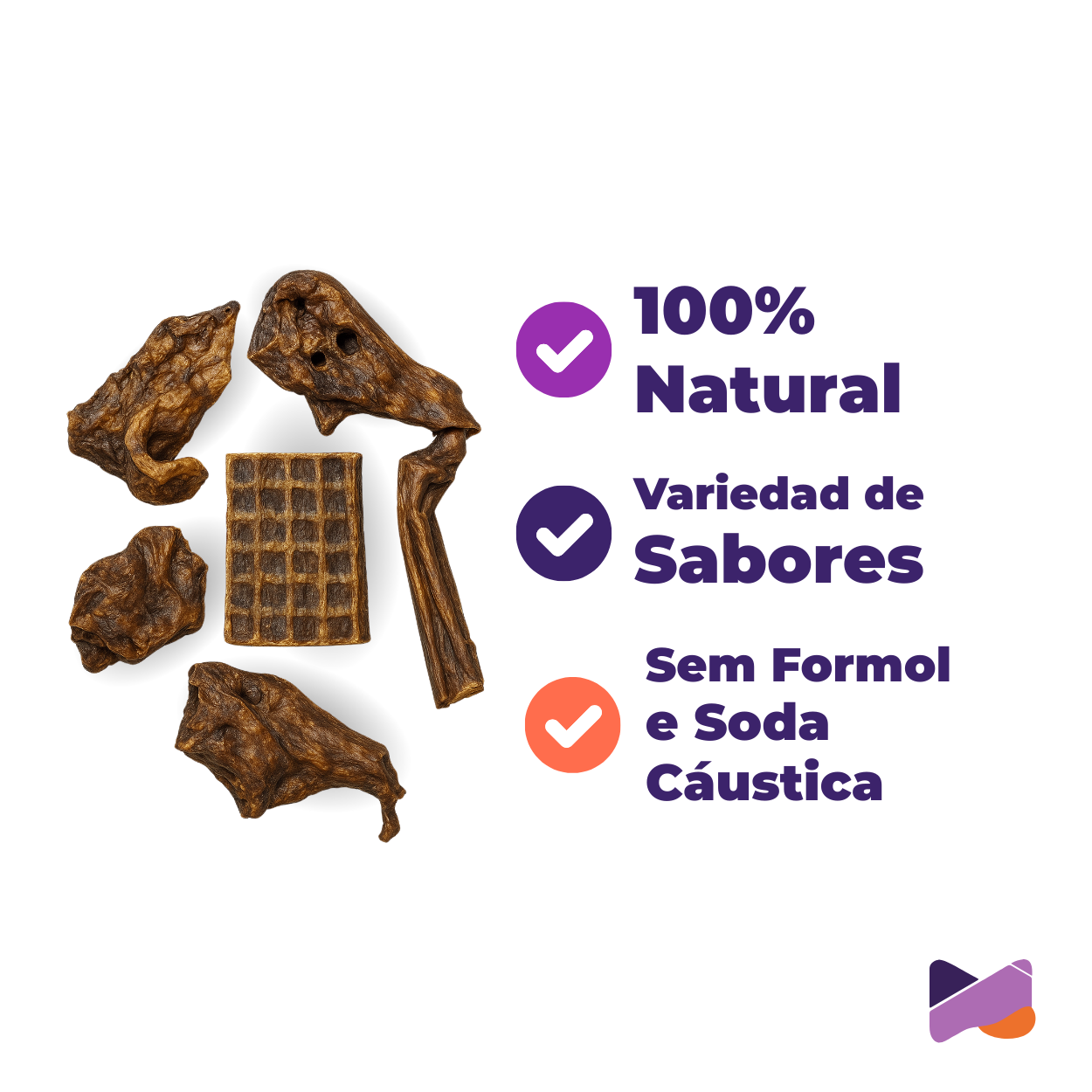 Detalhe dos cortes bovinos desidratados Umami